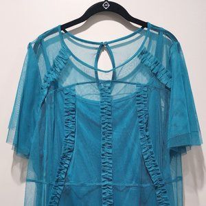 Lane Bryant turqouise Ruffle cami